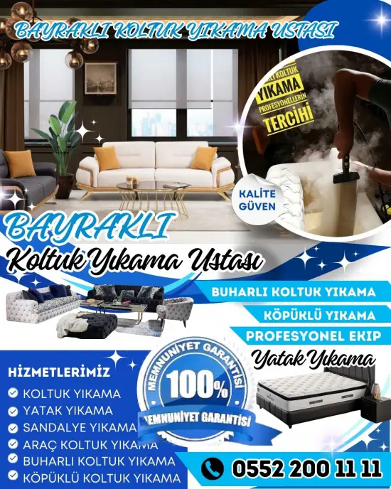 Bayraklı en yakın koltuk yıkama