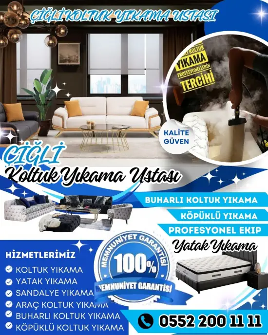 Çiğli en yakın koltuk yıkama