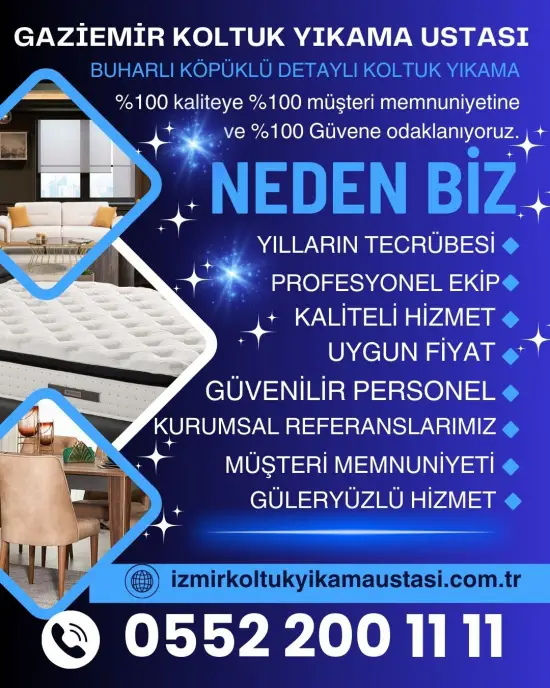 Gaziemir koltuk yıkama şirketleri