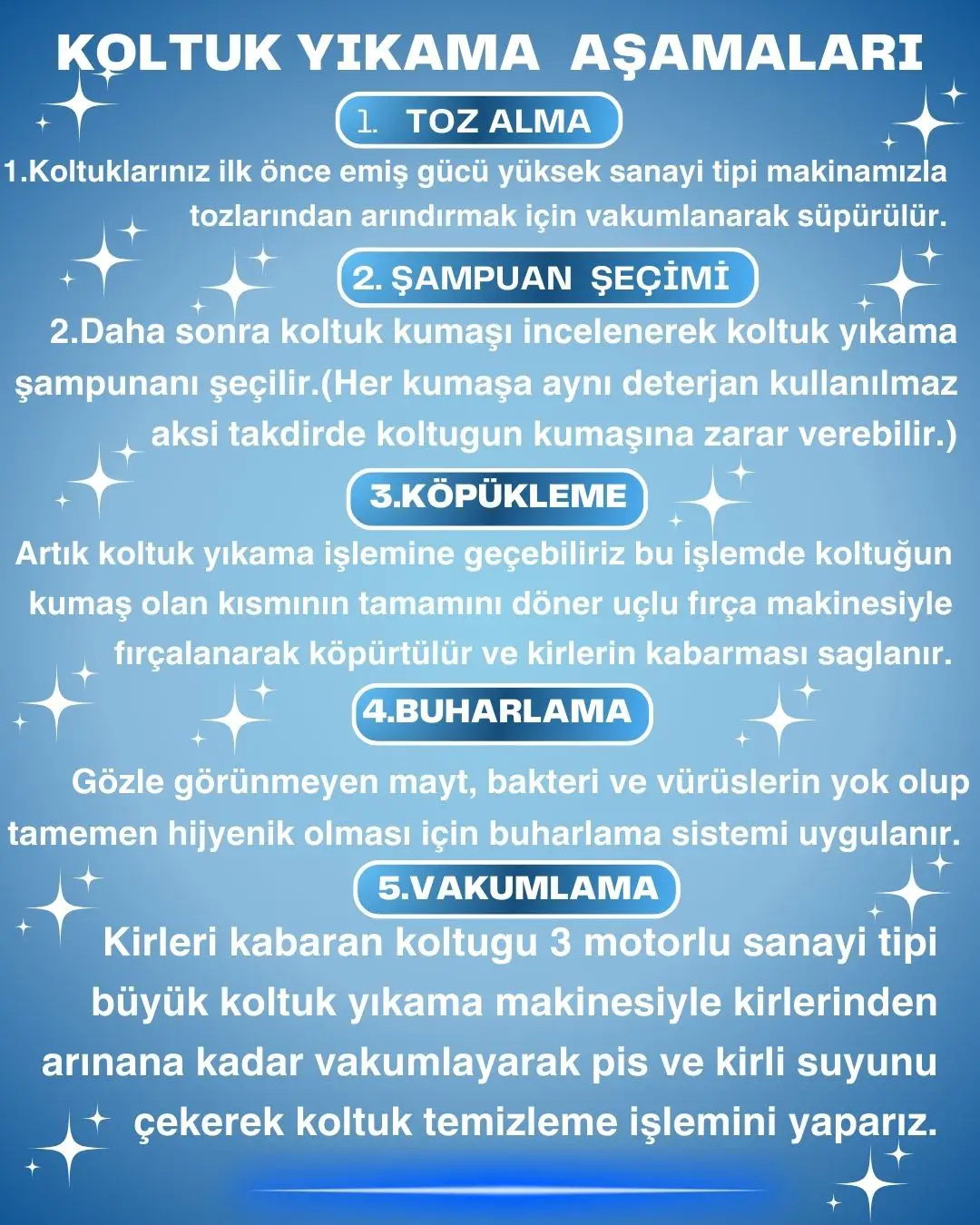 İzmir Koltuk Yıkama Aşamaları