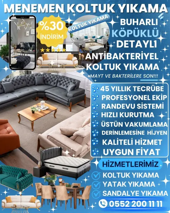 Menemen koltuk yıkama